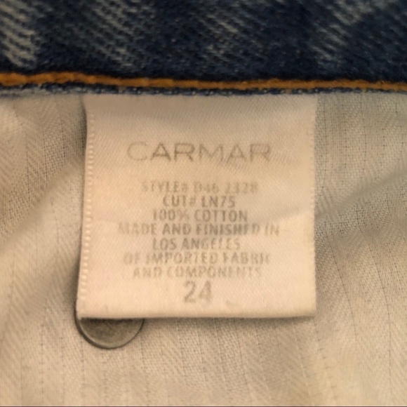 LF | CARMAR Alexander Ezra Rhinestone Star Side Stripe Distressed Jeans Size 24 - Picture 5 of 16